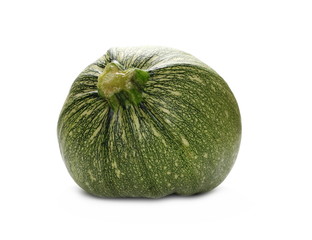 green pumpkin isolated on white background