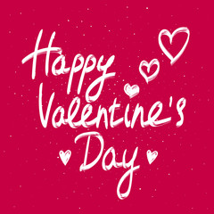 Happy Valentine's Day calligraphy phrase. Handwritten elegant brush lettering