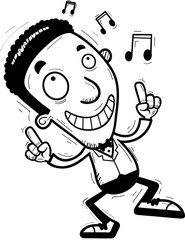 Cartoon Black Groom Dancing