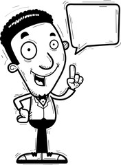 Cartoon Black Groom Talking