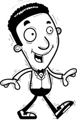 Cartoon Black Groom Walking