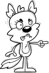 Obraz premium Angry Cartoon Female Wolf