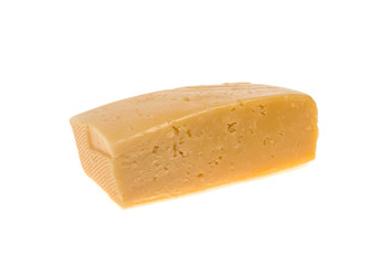 slice of cheese on a white background
