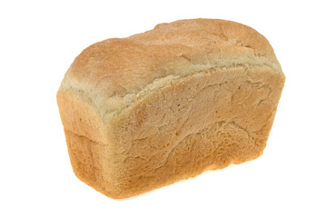 loaf of white bread on white background
