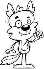 Cartoon Male Wolf Waving