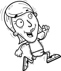 Cartoon Woman Running