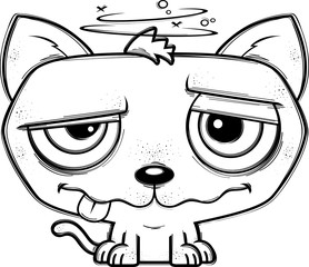 Intoxicated Little Cartoon Cat