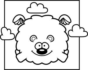 Cartoon Bear in the Sky