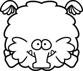 Flying Cartoon Woolly Mammoth
