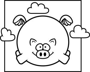 Cartoon Pig in the Sky