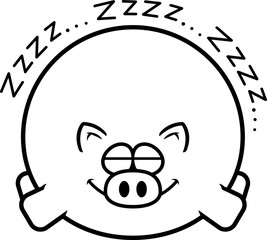 Cartoon Pig Sleeping
