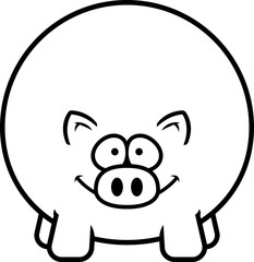 Happy Cartoon Pig