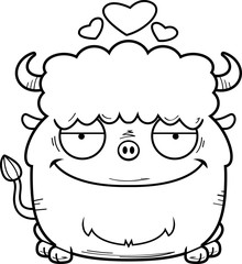 Cartoon Bison in Love