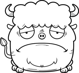 Sad Cartoon Bison