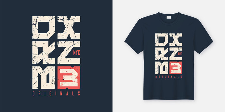 Bronx New York textured t-shirt and apparel design, typography, 