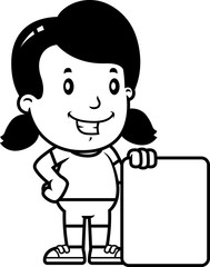 Cartoon Girl Sign