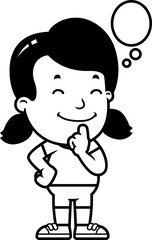 Cartoon Girl Thinking