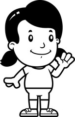 Cartoon Girl Waving