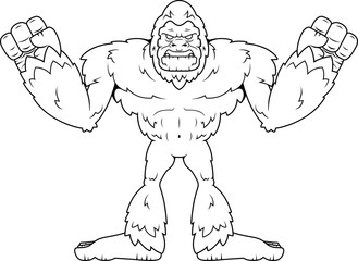 Cartoon Sasquatch Angry