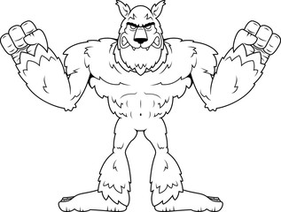 Cartoon Werewolf Angry
