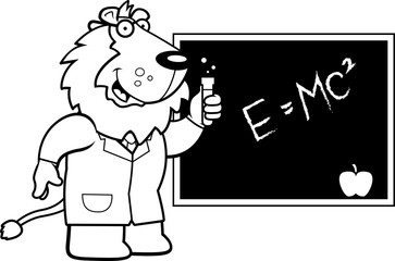 Cartoon Lion Scientist