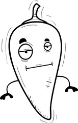 Cartoon Chili Pepper Bored
