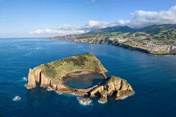 Peel and stick wall murals Aerial photo Islet of Vila Franca do Campo, Sao Miguel island, Azores, Portugal (aerial view)
