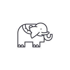 Elephant linear icon concept. Elephant line vector sign, symbol, illustration.