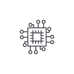 Engineering system linear icon concept. Engineering system line vector sign, symbol, illustration.