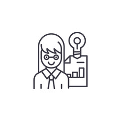 Entrepreneur linear icon concept. Entrepreneur line vector sign, symbol, illustration.