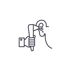 Examination by otolaryngologist linear icon concept. Examination by otolaryngologist line vector sign, symbol, illustration.