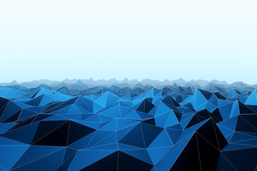 Abstract blue polygonal landscape