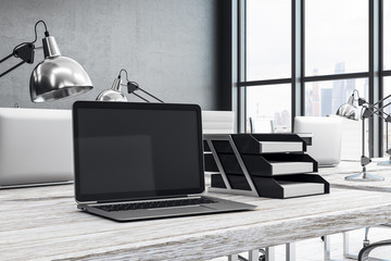 Laptop on office desk