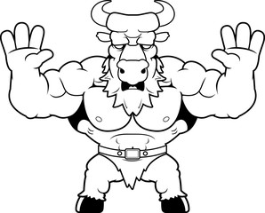 Cartoon Minotaur Scared