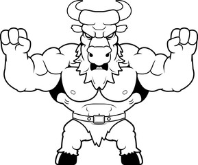 Cartoon Minotaur Angry