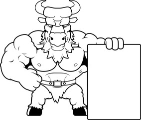 Cartoon Minotaur Sign