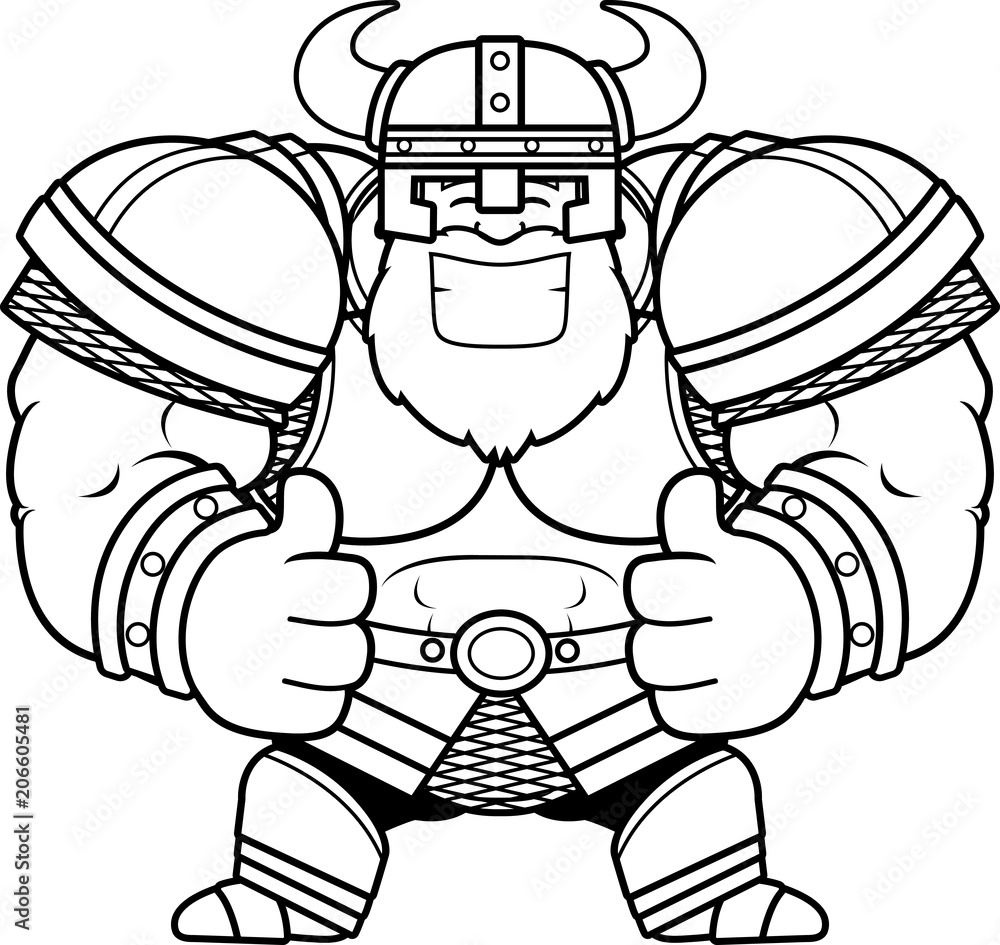 Canvas Prints Cartoon Viking Thumbs Up