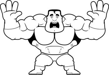 Cartoon Superhero Scared