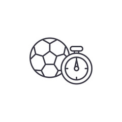 Fototapeta premium Football match linear icon concept. Football match line vector sign, symbol, illustration.