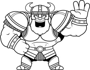 Cartoon Viking Waving