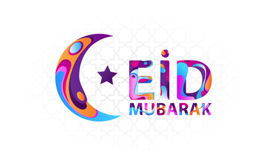 Eid Mubarak smoot font concept for card, banner, etc.