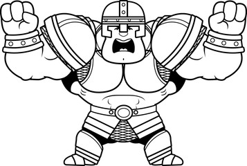 Fototapeta premium Cartoon Warrior Angry