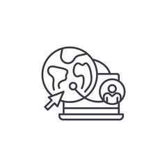 Geographic segmentation linear icon concept. Geographic segmentation line vector sign, symbol, illustration.