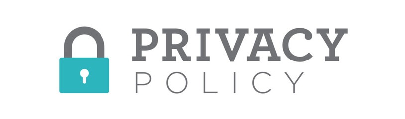 Privacy Policy graphic used for Header banner or web page w the icon symbol
