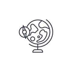Geography linear icon concept. Geography line vector sign, symbol, illustration.