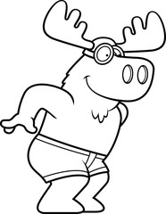 Cartoon Moose Diving