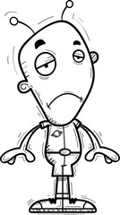 Sad Cartoon Alien Man