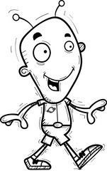 Cartoon Alien Man Walking