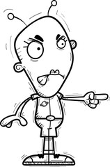 Angry Cartoon Alien Woman