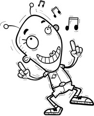 Cartoon Alien Woman Dancing